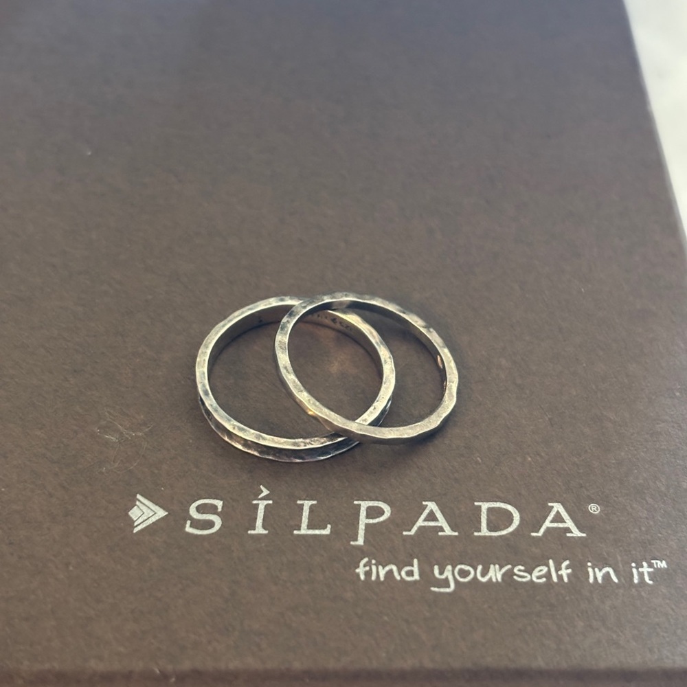 Silpada Textured Silver Stackable Rings - Picture 2 of 5